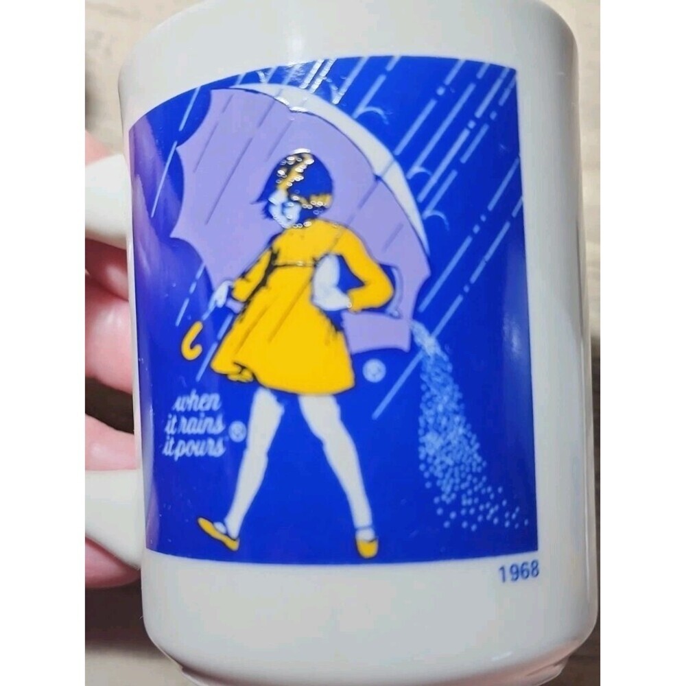 Vintage Mail Order Morton Salt Set 7 Lot Umbrella Girl 4 Mugs, Creamer, Sugar - Picture 10 of 11